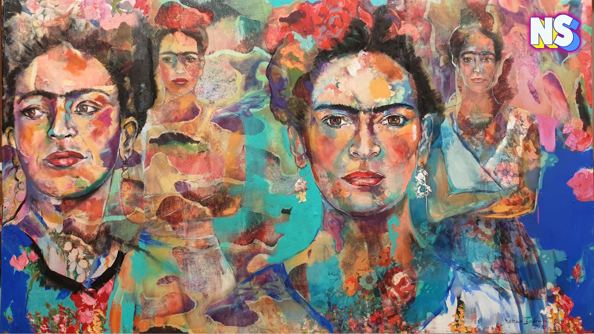 2020 painting by Sabina Bockemühl: "Frida Stays Forever"; Kabinaka, CC BY-SA 4.0; https://creativecommons.org/licenses/by-sa/4.0, via Wikimedia Commons.