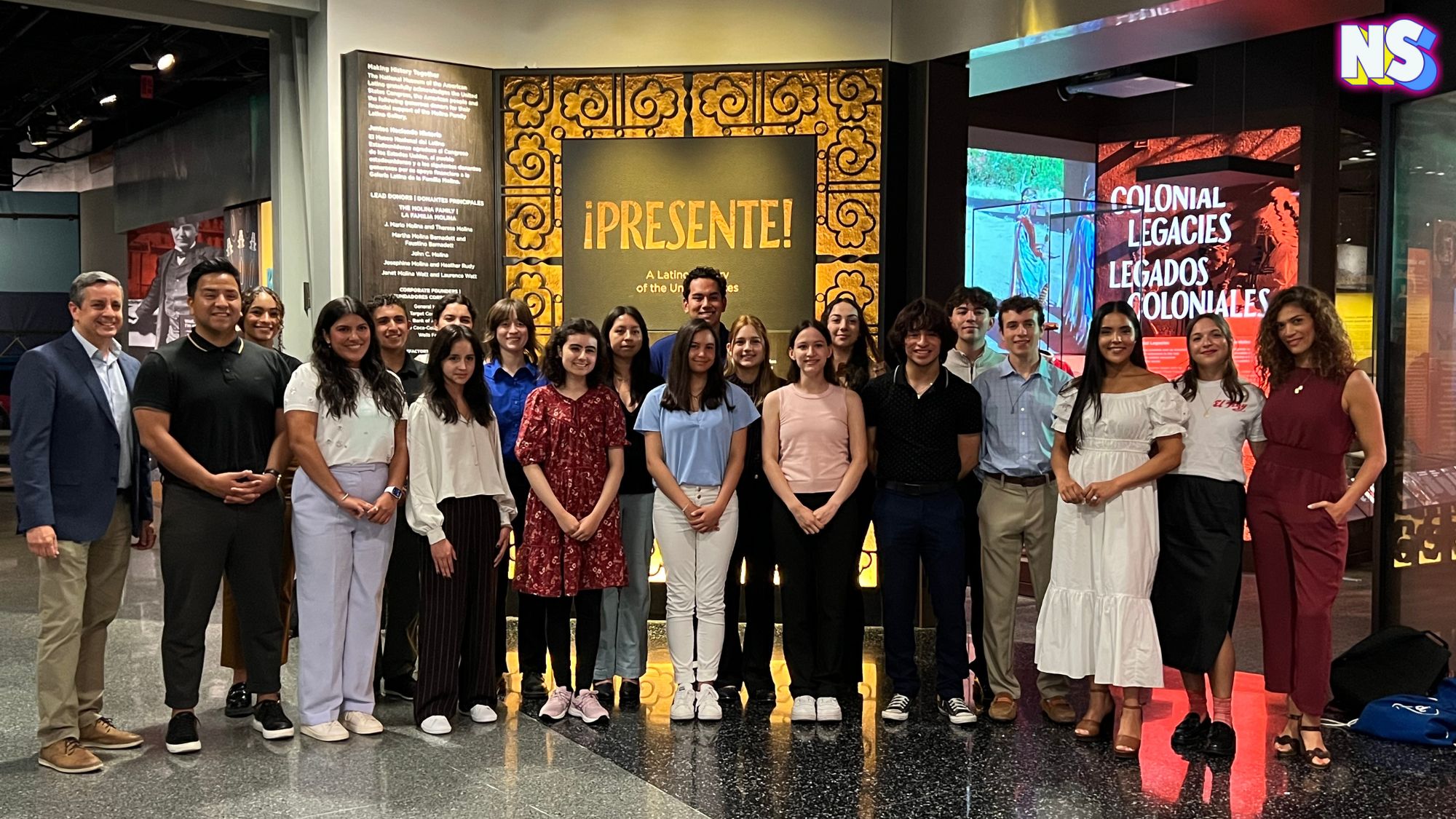 The 2023 cohort of the Young Ambassadors Program pose with Smithsonian Museum of the American Latino Director Jorge Zamanillo (far left.) Smithsonian Institution photo.